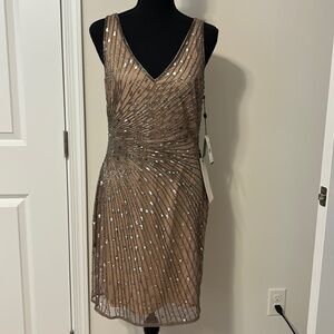 Adrianna Papell cocktail dress. Size 8. Stone Nude